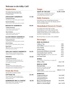 2026 Cafe Menu Spring